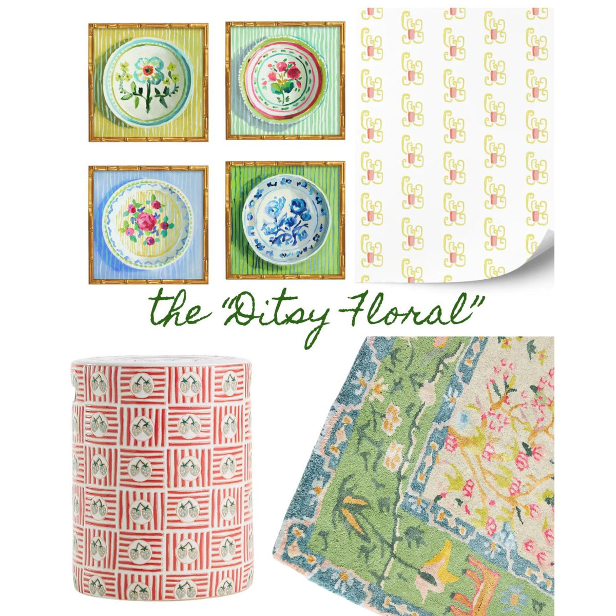 Ditsy Floral Prints (set of four)